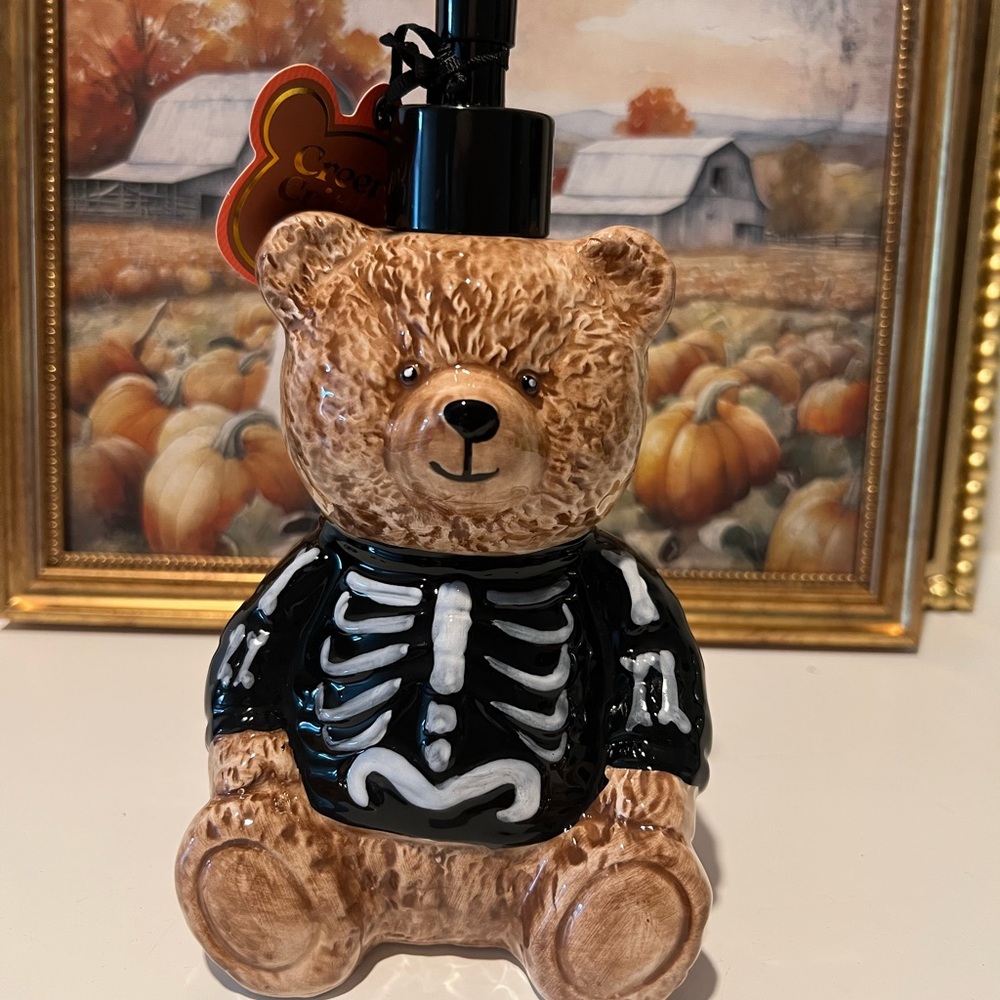 Creepy Co Halloween Teddy Bear Skeleton Soap Dispenser